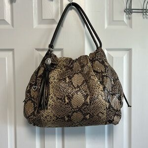 Brighton Nolita Brown Python leather bag.